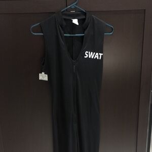 Women's Black SWAT Costume Jumpsuit - Size M NWT